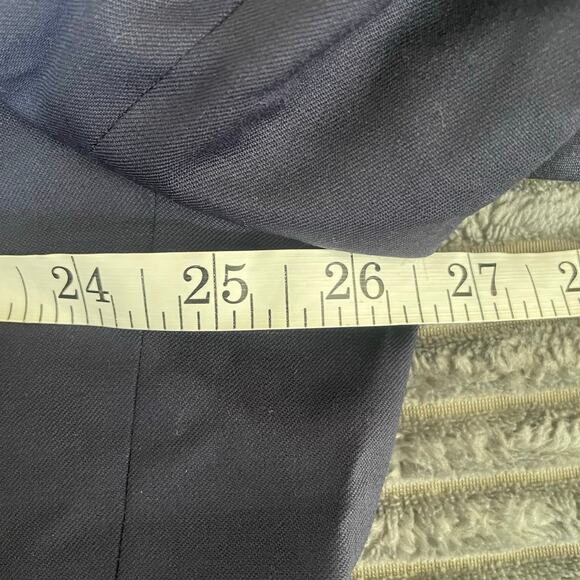 Linea Uomo Mens 100% Wool Blazer Size 48 Short / 46 Waist Navy Performance Wool - Picture 8 of 8